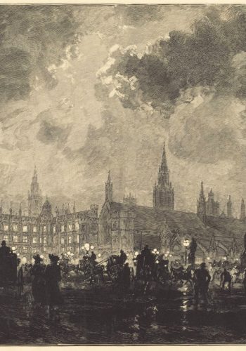 Parliament at 9 o'Clock in the Evening - London. Auguste Lepère. 1890.