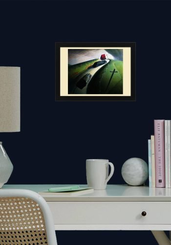 Death On The Ridge Road. Grant Wood. 1935. Framed.
