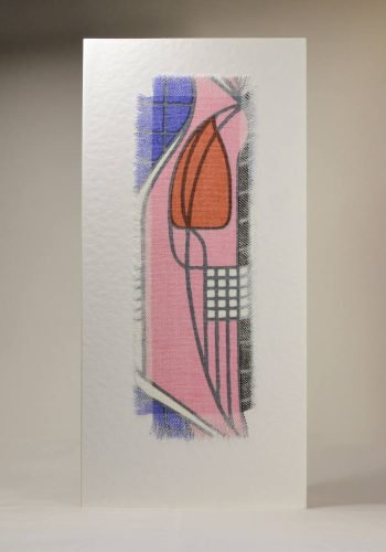Mackintosh textile card orange and pink.