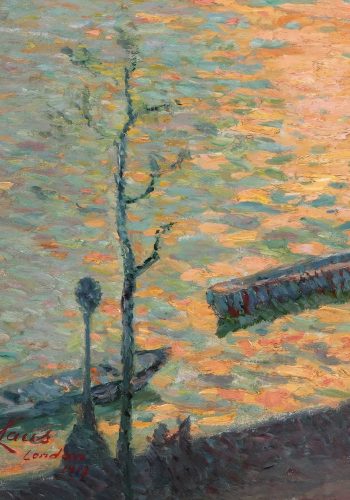 Detail: The Solar Effect on the Thames. Emile Claus.